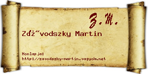 Závodszky Martin névjegykártya