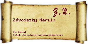 Závodszky Martin névjegykártya